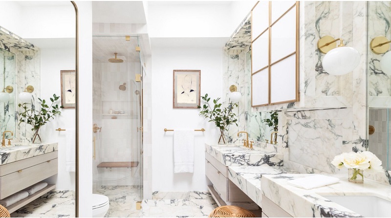 The aesthetic impact of different metallics in a bathroom setting